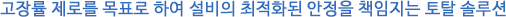 고장률 제로를 목표로 하여 설비의 최적화된 안정을 책임지는 토탈 솔루션